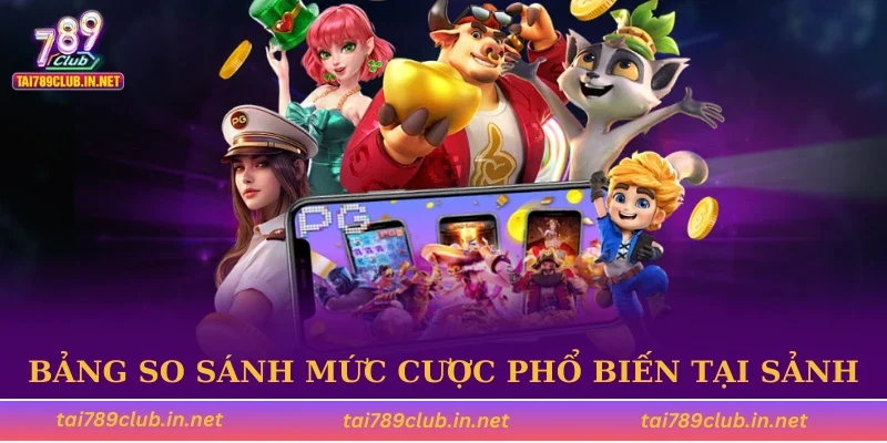 Bảng so sánh mức cược phổ biến tại sảnh